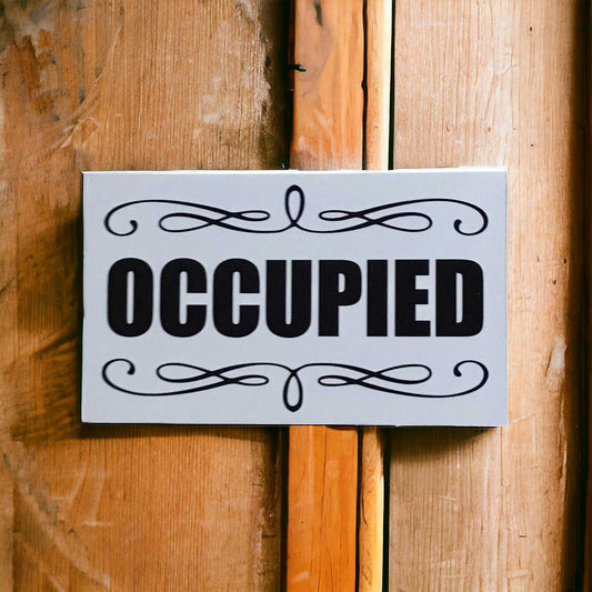 Occupied Toilet Door Busy White Sign - The Renmy Store Homewares & Gifts 