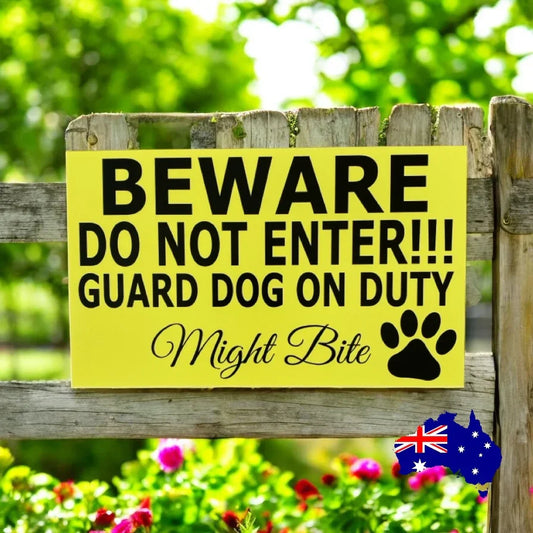 Beware Guard Dog Do Not Enter On Duty Bite Sign
