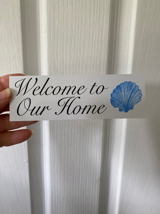 Custom Personalised Beach Shack Blue Shell Sign