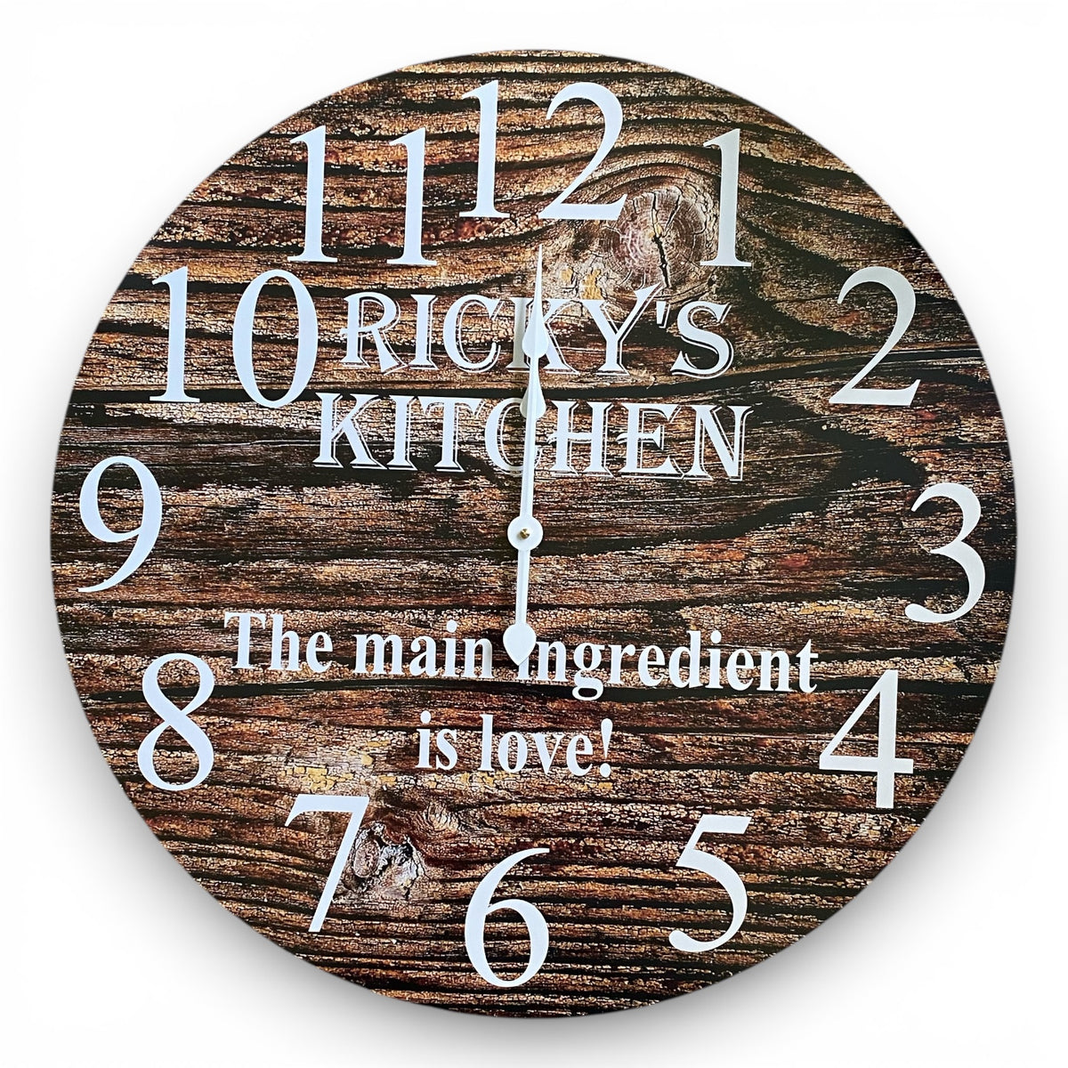 Custom Personalised Wooden Wall Clock 30cm 60cm - Aussie Made
