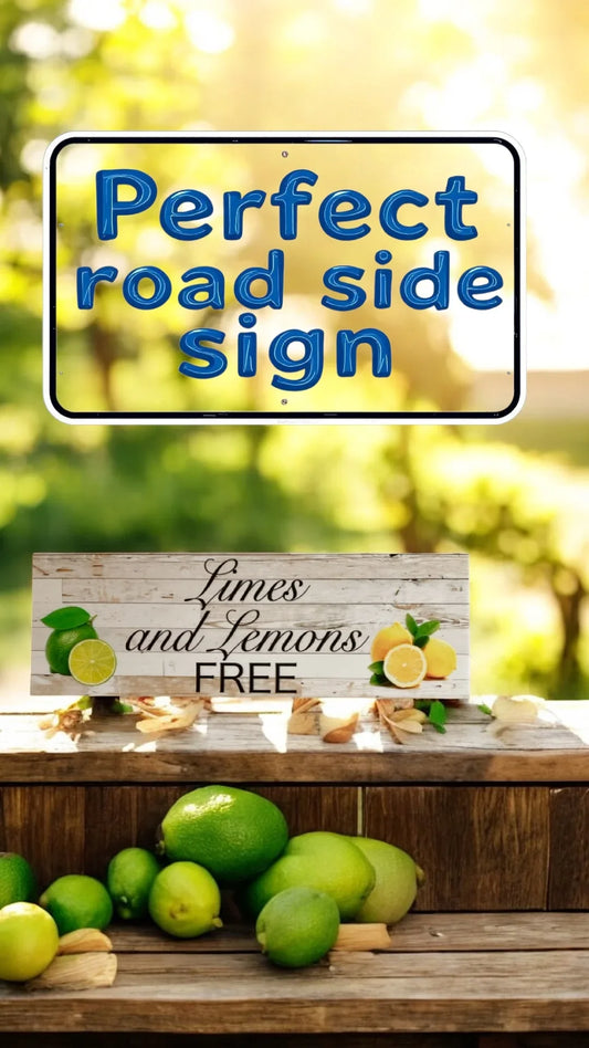 Limes and Lemons Free Produce Market Stall Sign