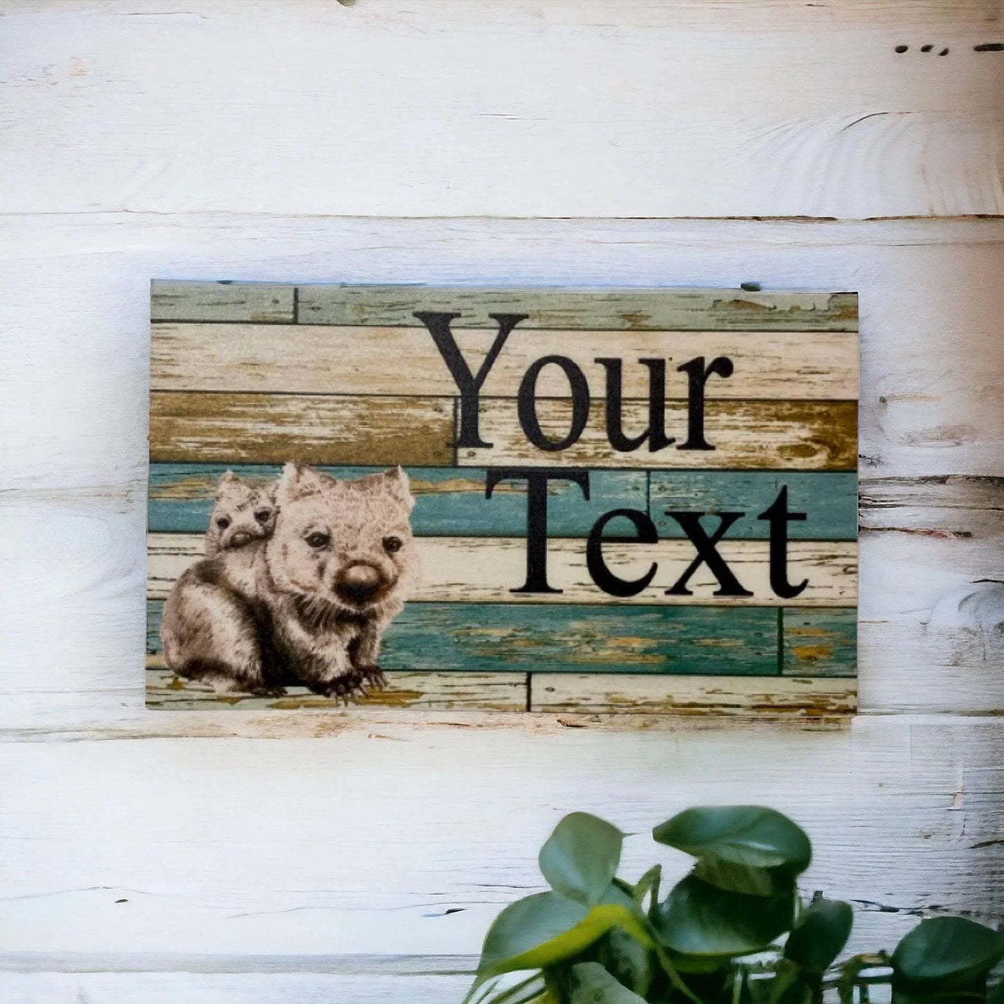 Wombat Custom Personalised Blue Sign - The Renmy Store Homewares & Gifts