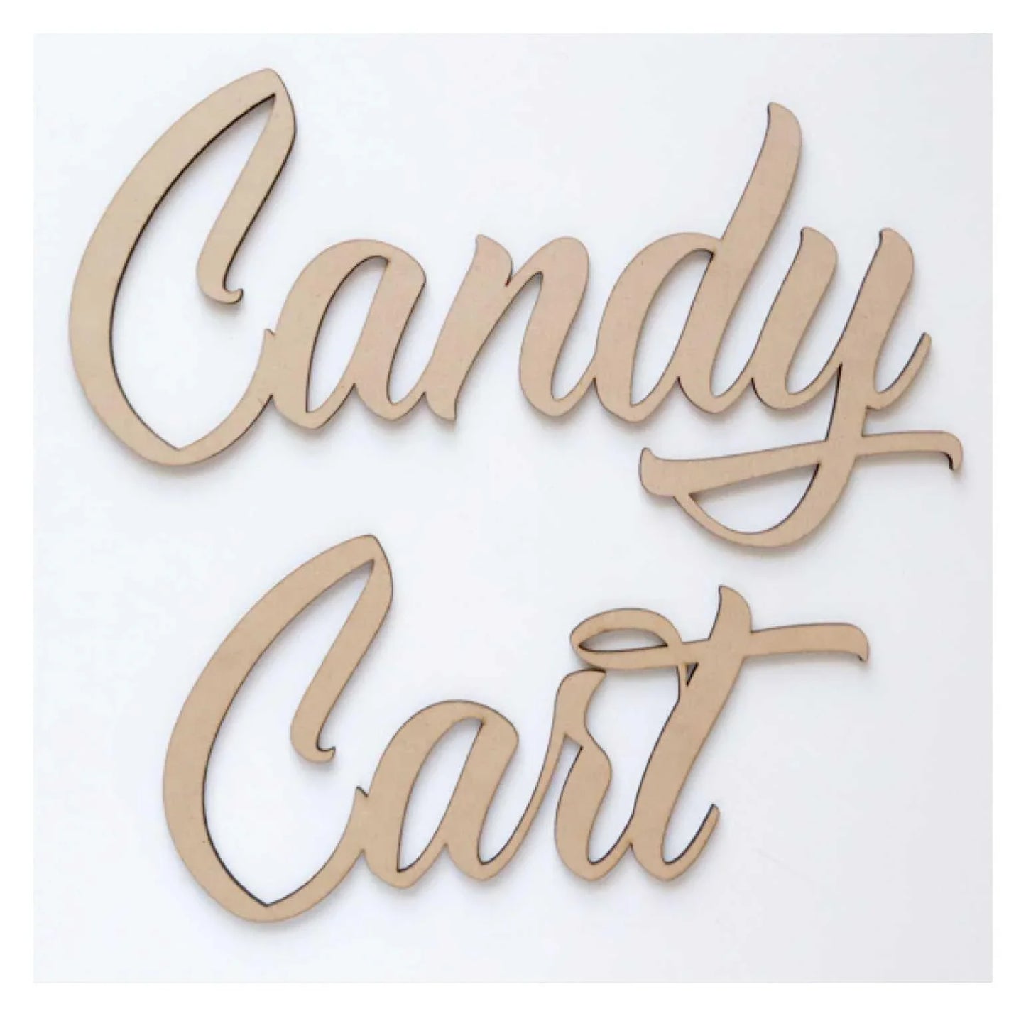 Candy Cart Word Wall Party Sweets Art DIY Raw MDF Timber Wood - The Renmy Store Homewares & Gifts