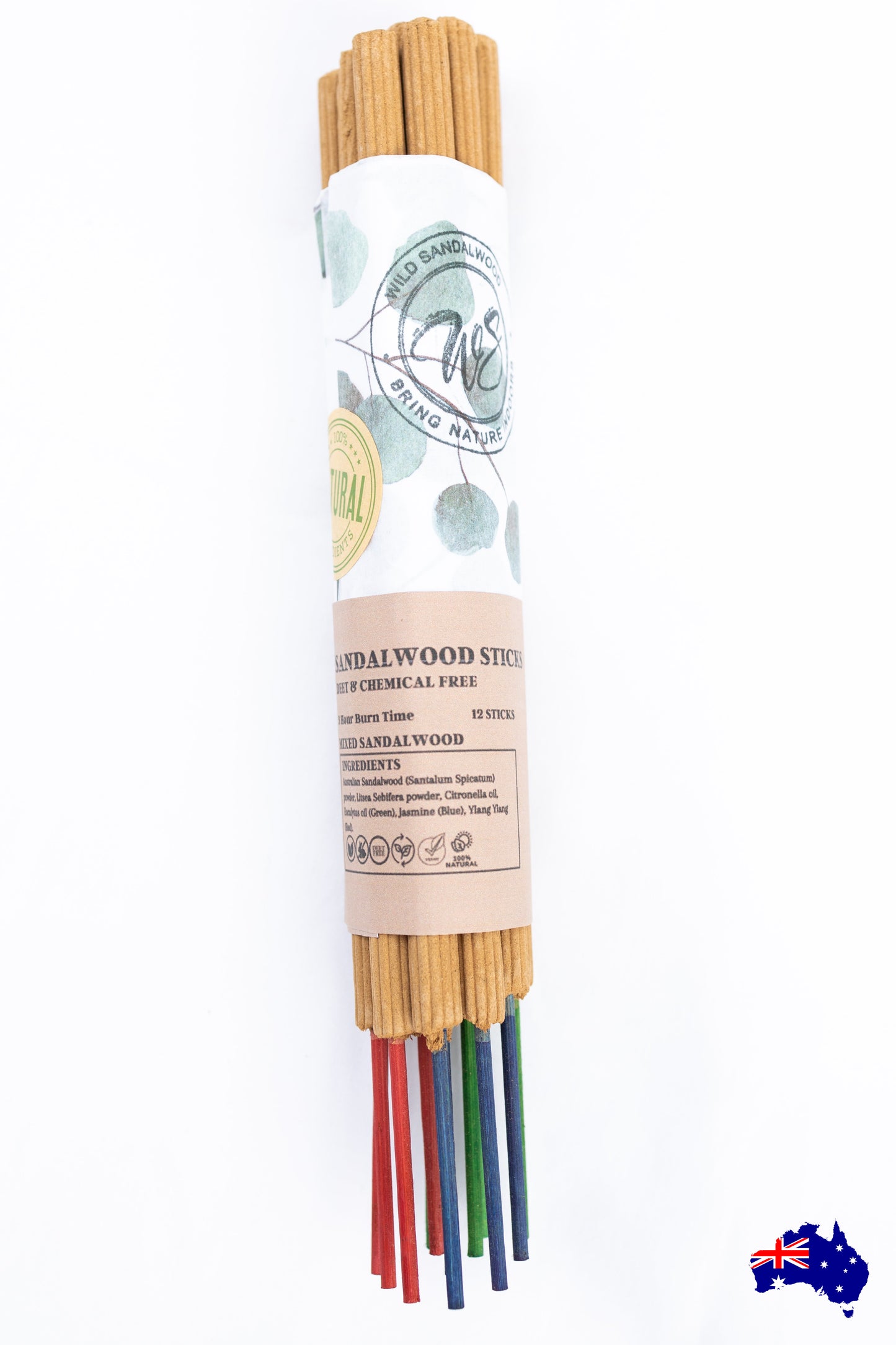 Mosquito Sticks Wild Sandalwood Australian Handmade