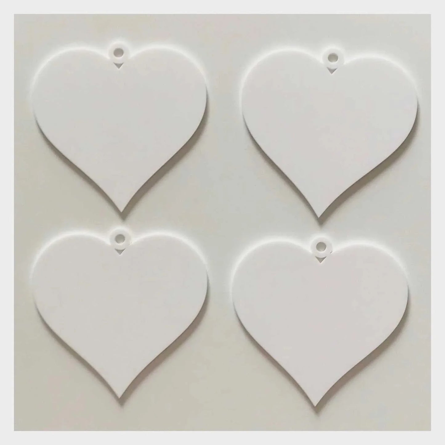Heart Love Wedding Xmas Party Decoration Hanging Set Of 3 White Plastic Acrylic Country Decor Garden - The Renmy Store Homewares & Gifts