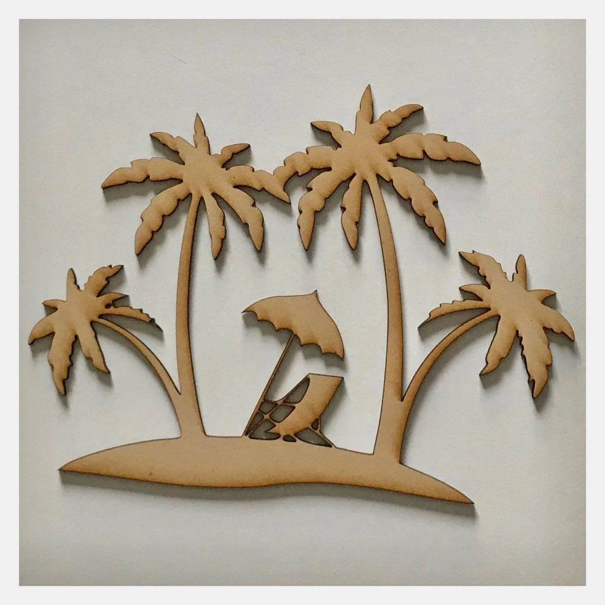 Tropical Island with Palm Trees DIY Raw MDF Timber - The Renmy Store Homewares & Gifts