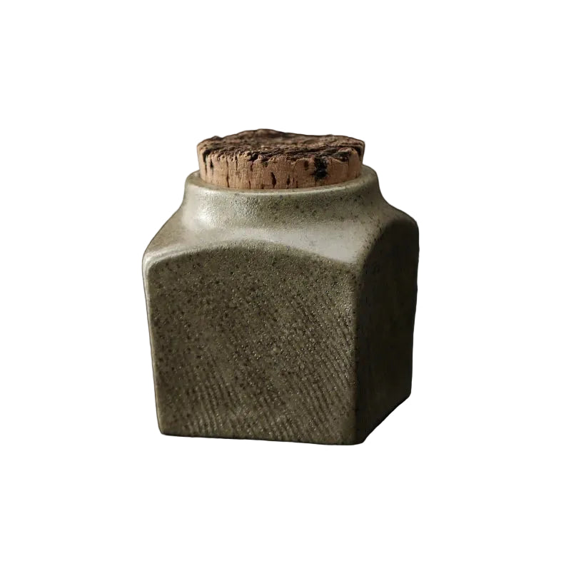 Ceramic Stone Pottery Storage Jar | Tea Coffee Sugar Salt