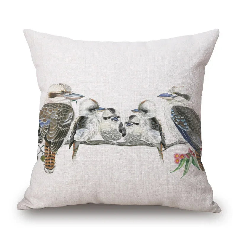 Cushion Cover Australian Bird Range Kookaburra Lorikeet Galah Magpie