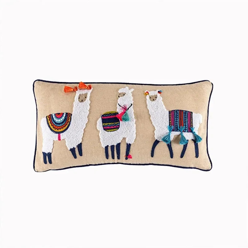 Cushion Cover Vintage Bohemian Llama Range | 45cm & 30x60cm | 7 Designs