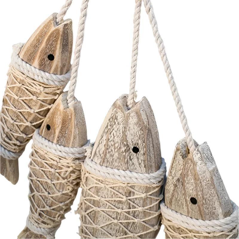 2pcs Hand Carved Wood Fish Decoration - The Renmy Store Homewares & Gifts