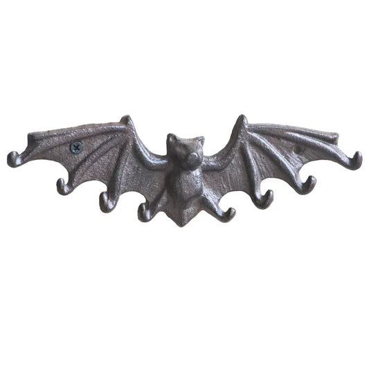Cast Iron Bat Wall Hook | 8 Hooks | Gothic Rustic Vintage Home Decor