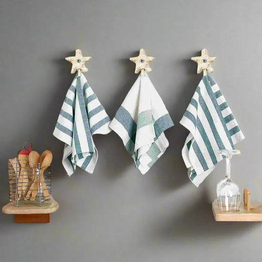 Starfish Hook Set of 3 Cast Iron Coastal Beach - The Renmy Store Homewares & Gifts