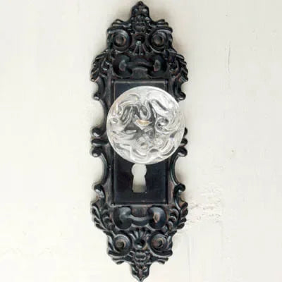 Door Hook Handles Vintage Black Green Metal