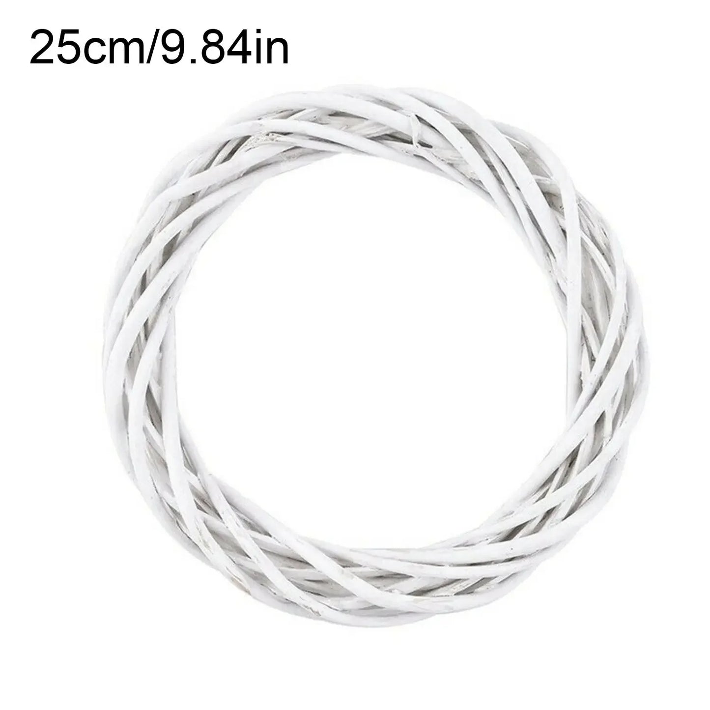 Rattan Garland Ring DIY White Provincial Wicker 10cm 20cm 25cm 30cm