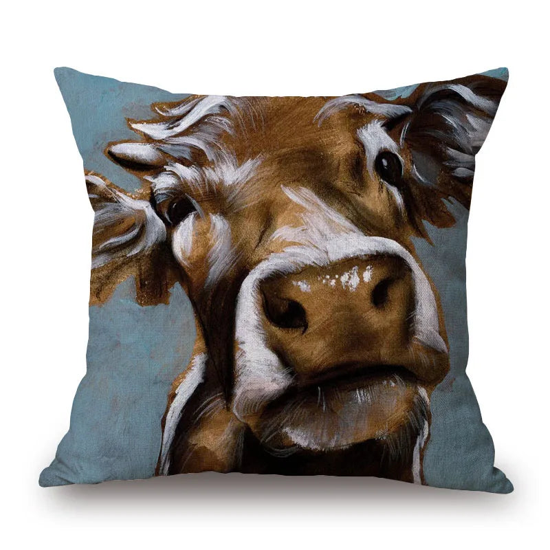 Cow & Cattle Cushion Covers | 45cm Farmhouse Animal Print Range