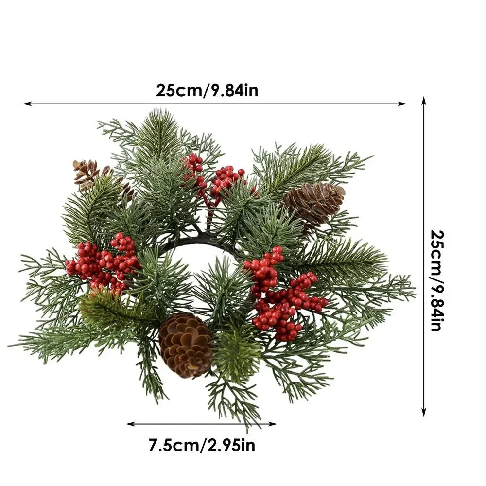 Christmas Candle Wreath Rings Table Decoration