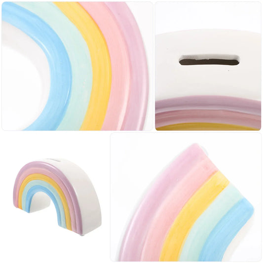 Rainbow Money Box Piggy Bank Savings Ornament - The Renmy Store Homewares & Gifts
