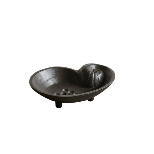 Cast Iron Seashell Soap Dish | Nautilus Spiral Soap Tray & Jewellery Dish | Rustic Bathroom Decor