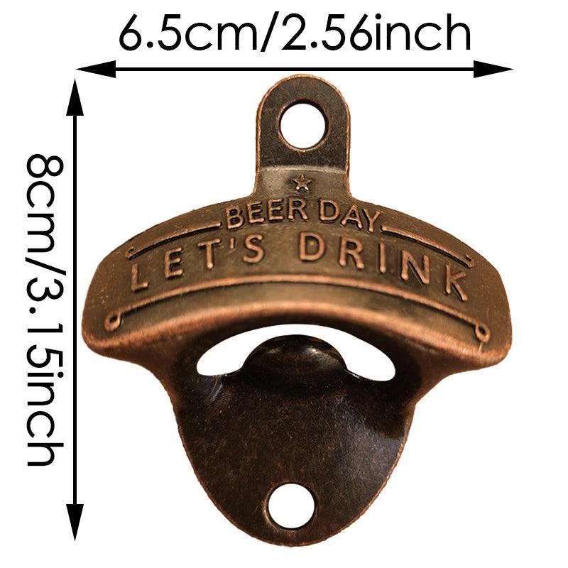 Bottle Opener Wall Lets Drink Beer Metal - The Renmy Store Homewares & Gifts