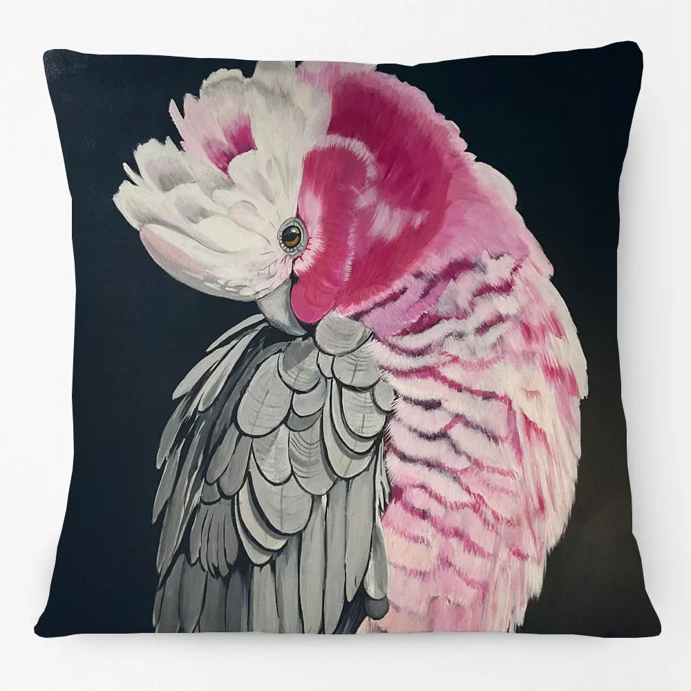Australian Bird Cushion Cover | Cockatoo Galah Linen 45cm