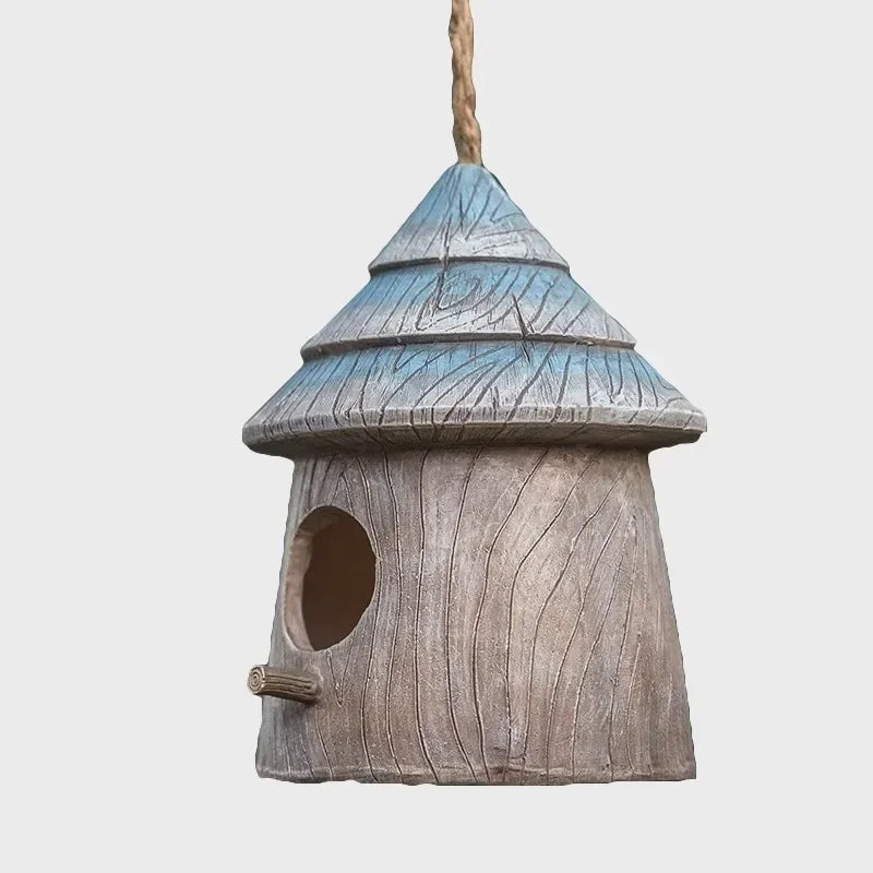 Bird House Decorative Rustic Blue