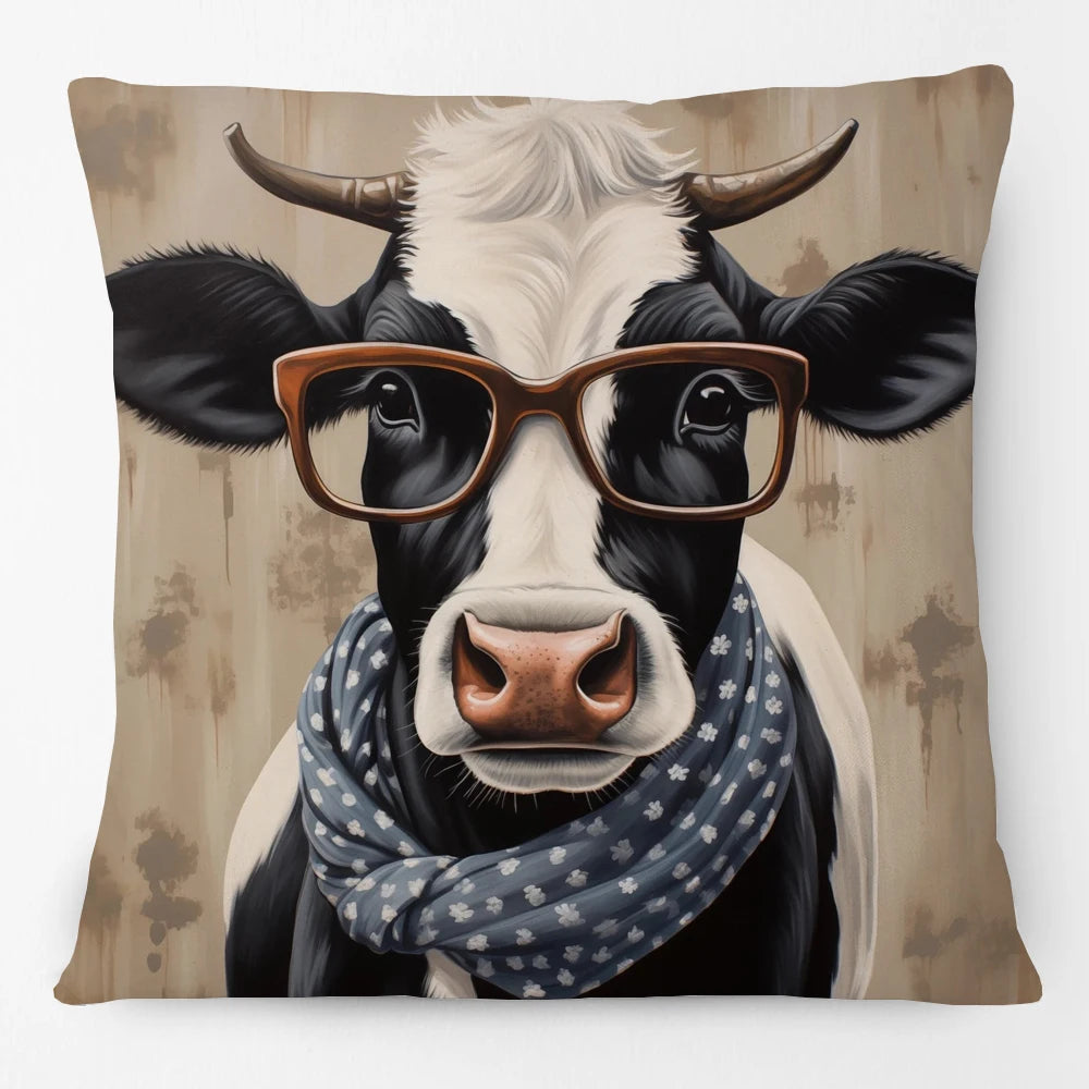 Cushion Cover Funky Farm Vintage Animals | Fox Highland Cow Sheep Alpaca Goat Donkey Horse