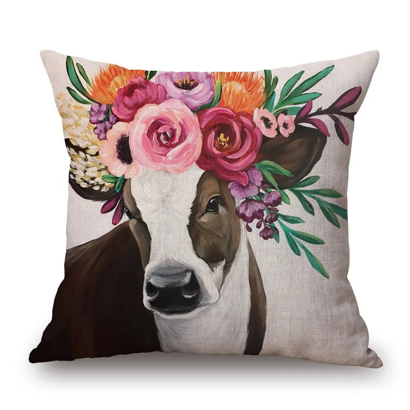 Cow & Cattle Cushion Covers | 45cm Farmhouse Animal Print Range
