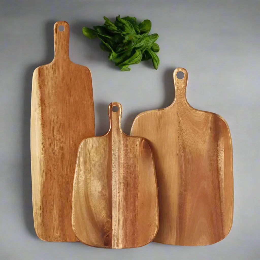 Wooden Chopping Cutting Serving Tray Board Pizza Bread Fruit Cheese