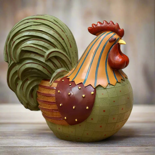 Rooster Chicken Country Style Cottage Green Ornament
