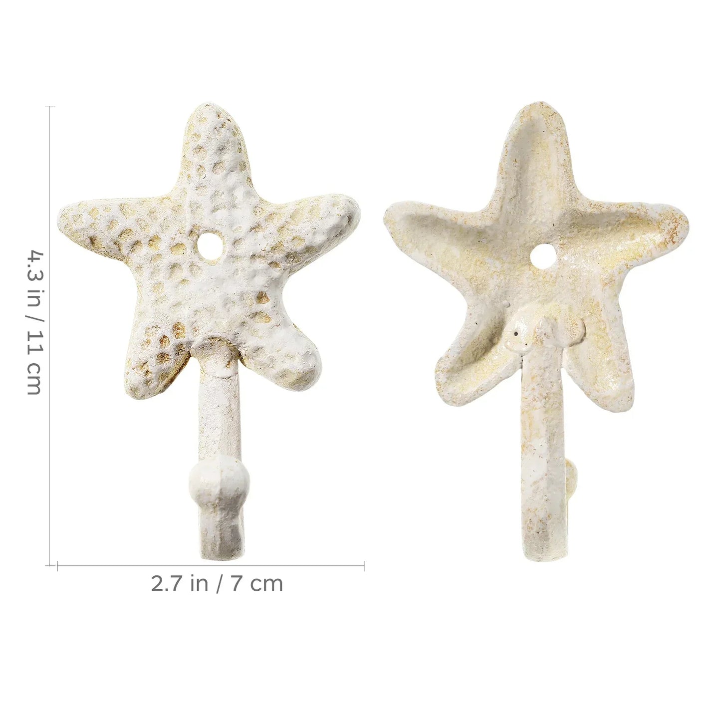 Starfish Hook Set of 3 Cast Iron Coastal Beach - The Renmy Store Homewares & Gifts