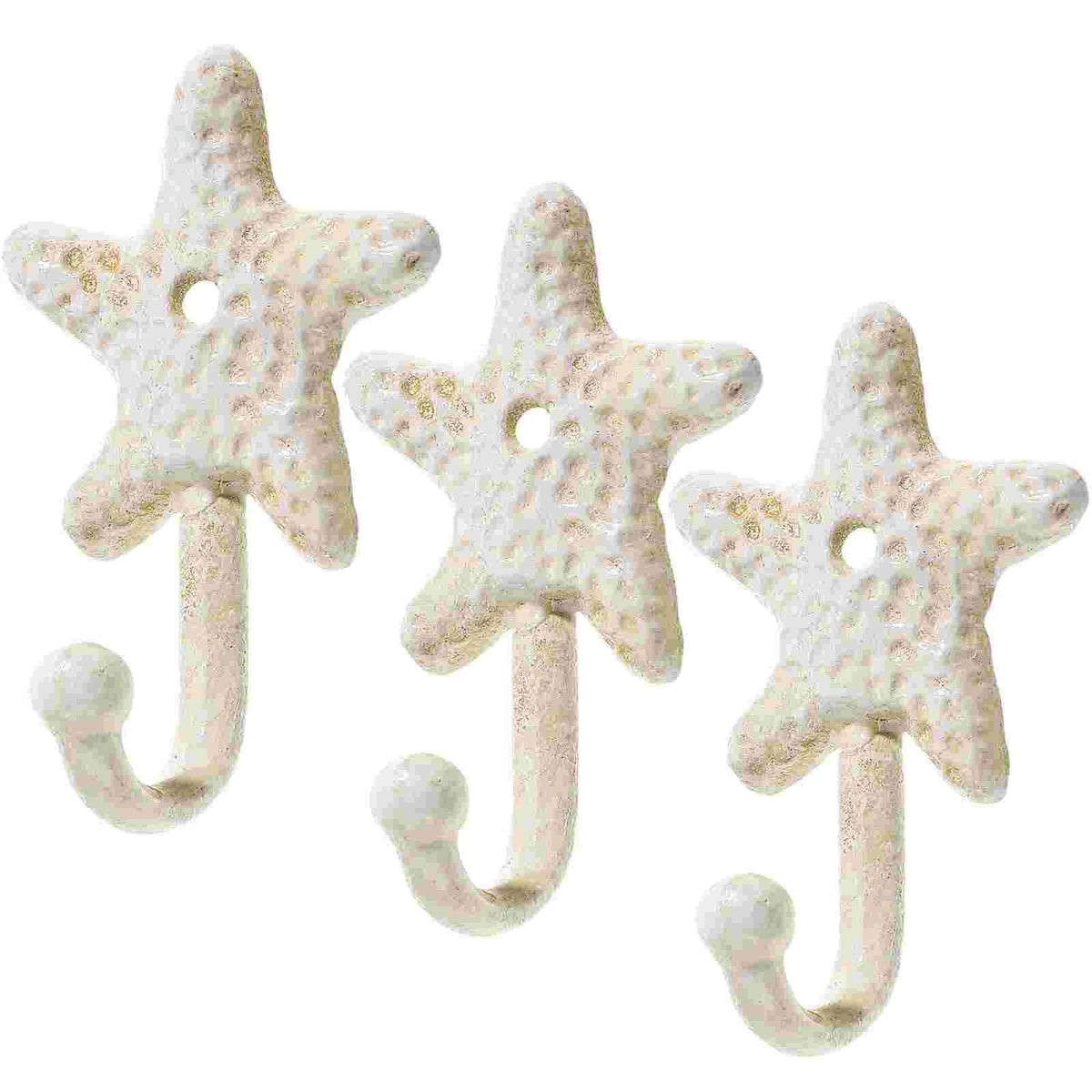 Starfish Hook Set of 3 Cast Iron Coastal Beach - The Renmy Store Homewares & Gifts