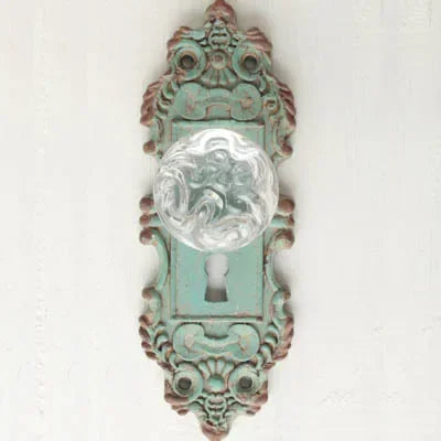 Door Hook Handles Vintage Black Green Metal
