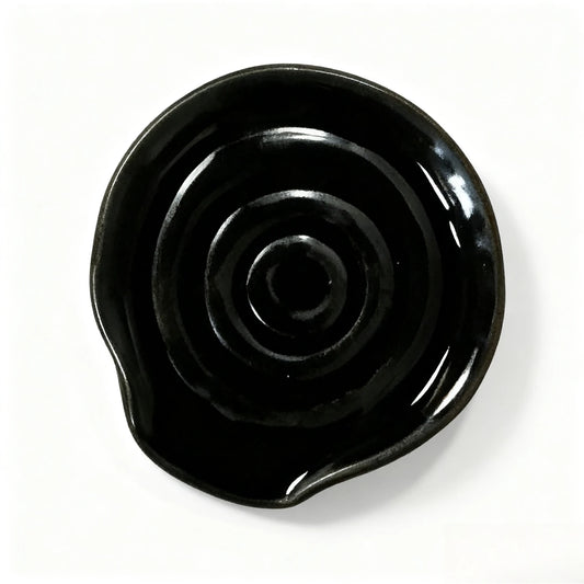 Ceramic Spoon Holder Black White Green Natural