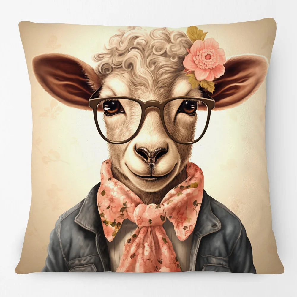 Cushion Cover Vintage Funky Horse Donkey Cow Dog