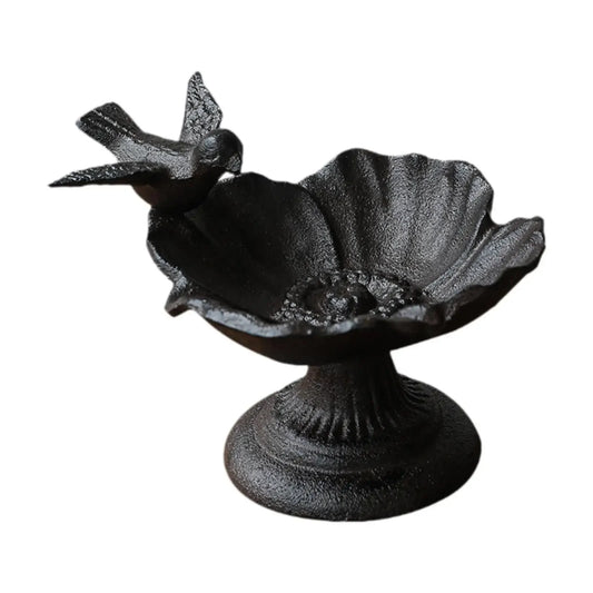 Bird Feeder Floral Rustic Dark Cast Iron - The Renmy Store Homewares & Gifts