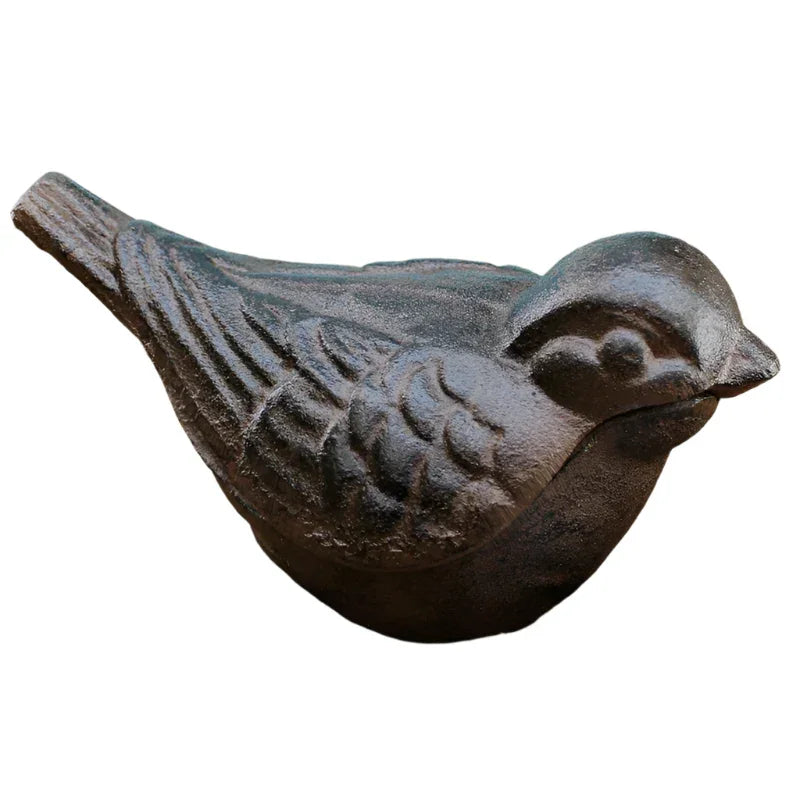 Key Hide Bird Rustic Cast Iron | Garden Ornament Secret Key Storage