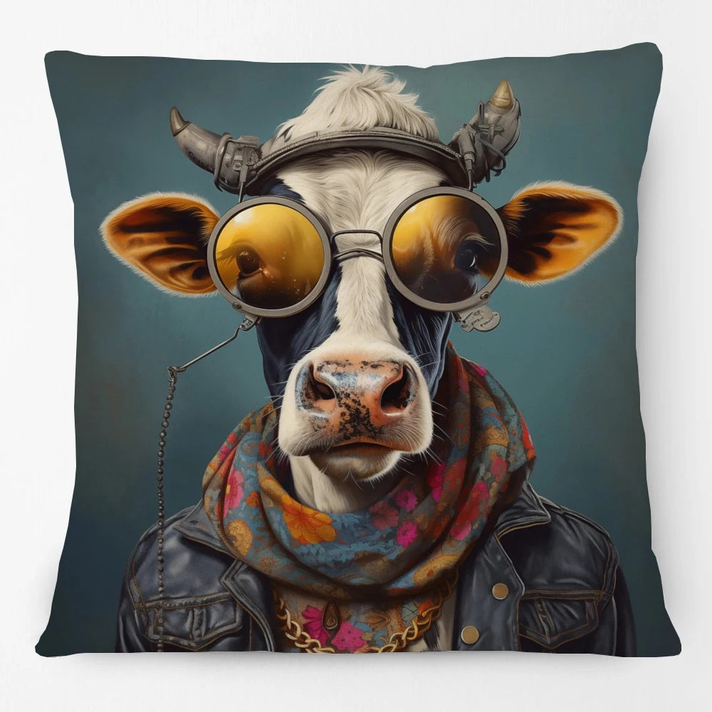 Cushion Cover Funky Farm Vintage Animals | Fox Highland Cow Sheep Alpaca Goat Donkey Horse