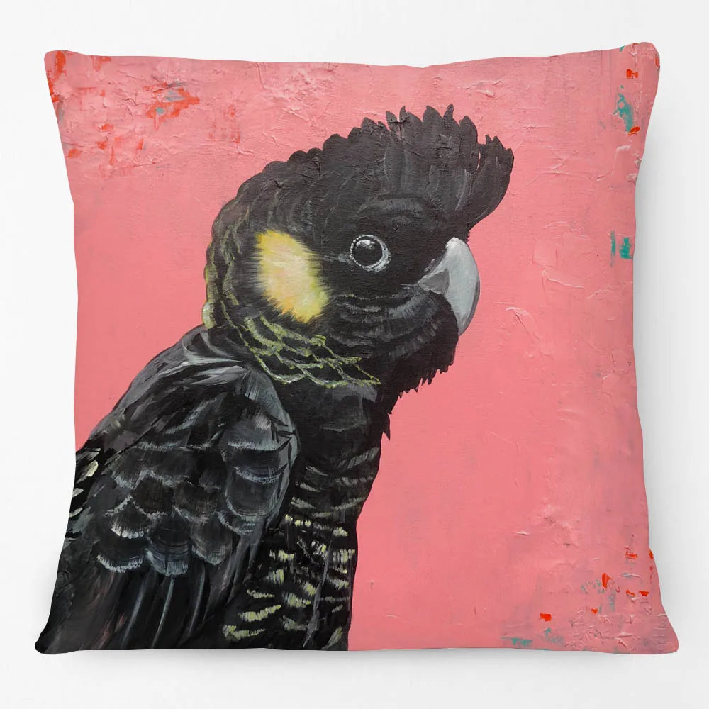 Australian Bird Cushion Cover | Cockatoo Galah Linen 45cm