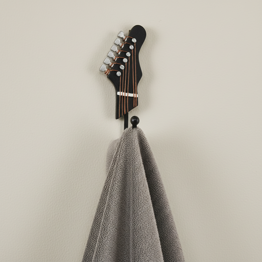 Guitar Decorative Wall Hook Set of 3 Resin Music Decor - 19cm