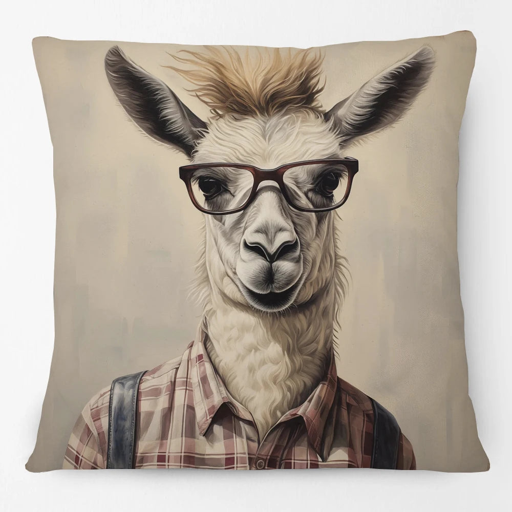 Cushion Cover Funky Farm Vintage Animals | Fox Highland Cow Sheep Alpaca Goat Donkey Horse