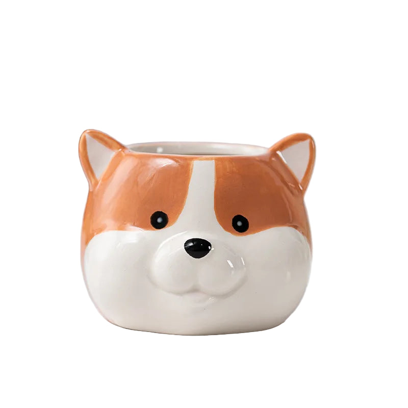 Pot Planter Garden Pomeranian Dog