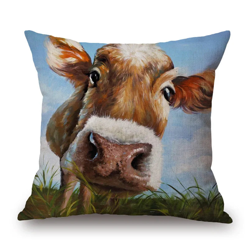 Cow & Cattle Cushion Covers | 45cm Farmhouse Animal Print Range
