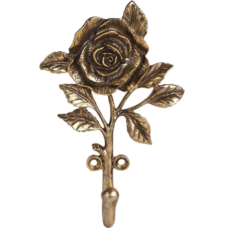 Vintage Rose Metal Wall Hook | Decorative Floral Hook