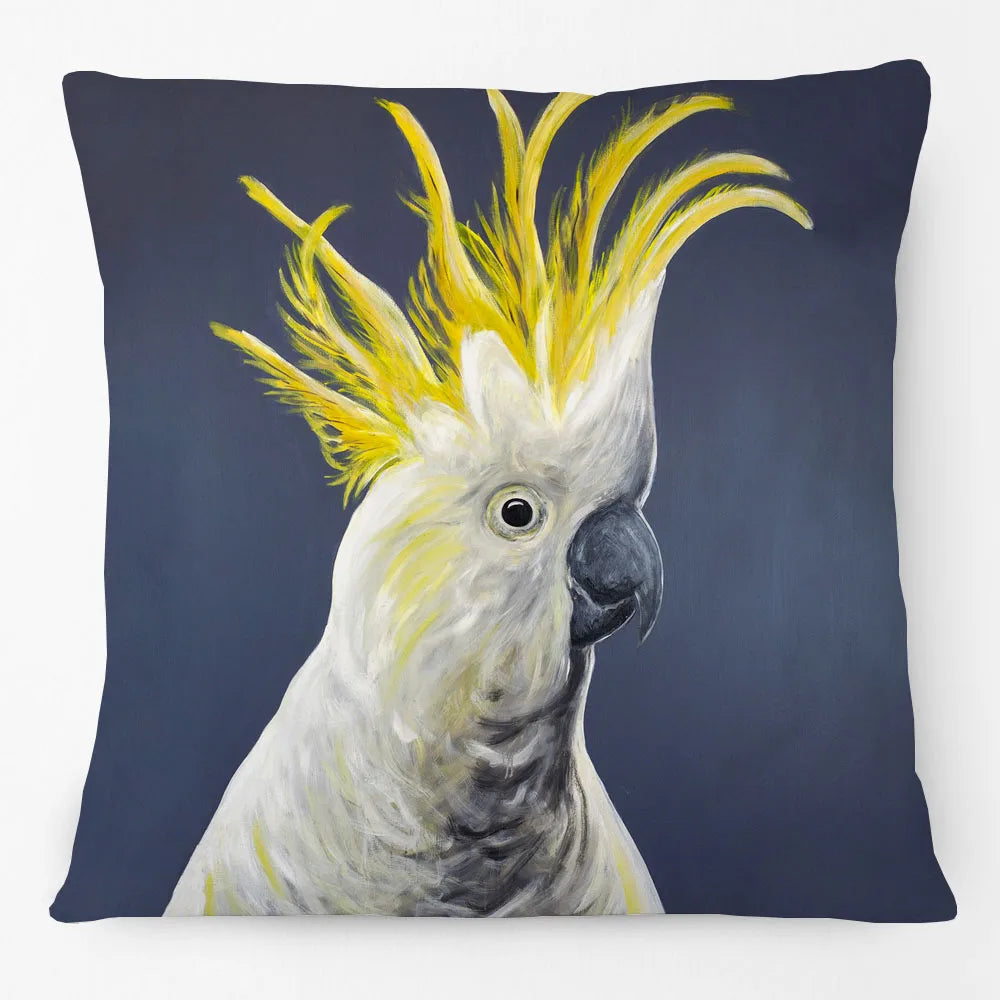 Australian Bird Cushion Cover | Cockatoo Galah Linen 45cm