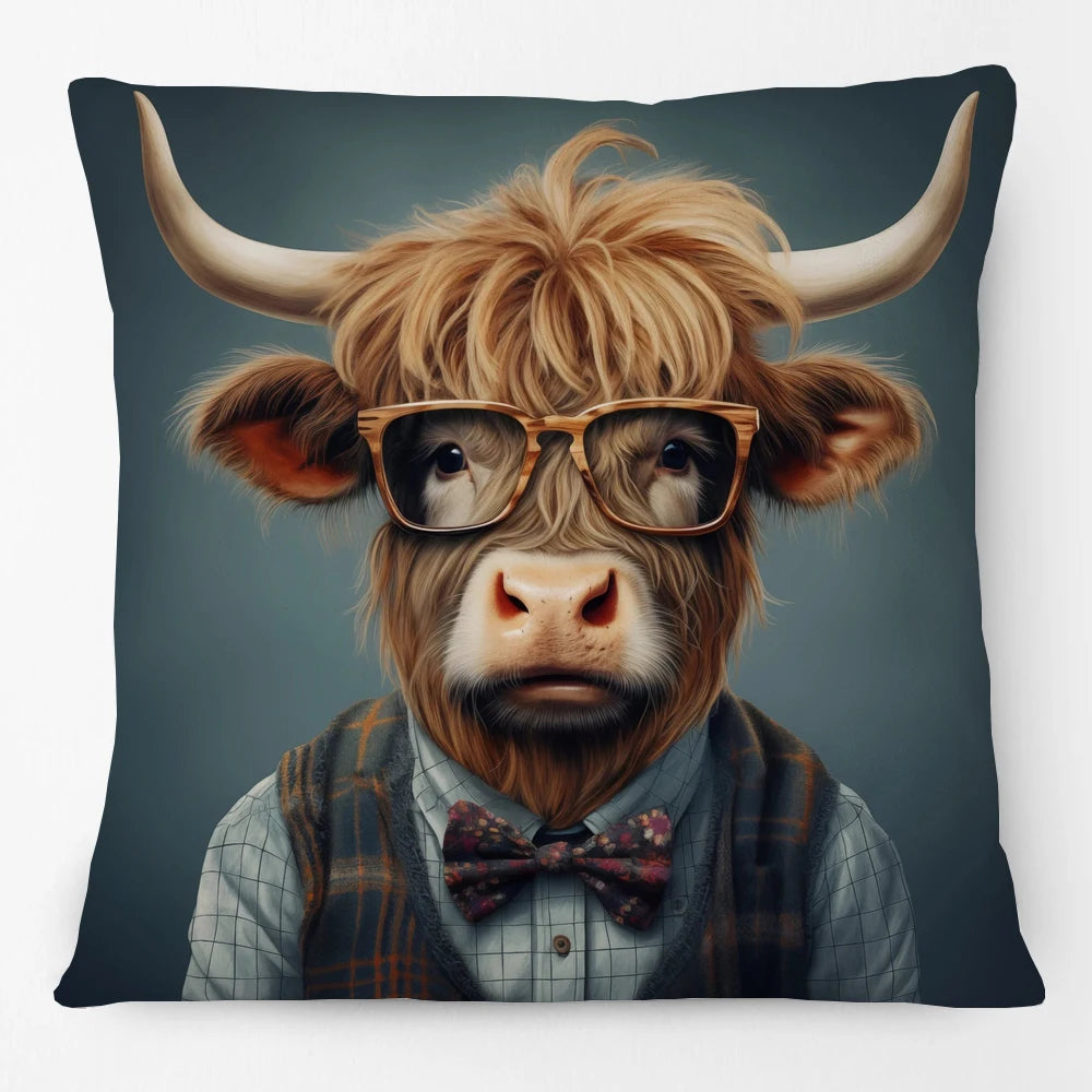 Cushion Cover Funky Farm Vintage Animals | Fox Highland Cow Sheep Alpaca Goat Donkey Horse