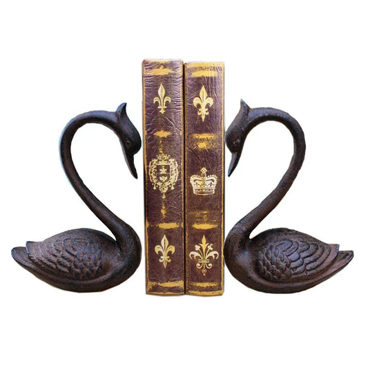 Bookends Swan Bird Pair Cast Iron - The Renmy Store Homewares & Gifts