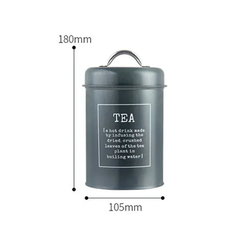 Canister Jar Coffee Tea Sugar Metal Retro