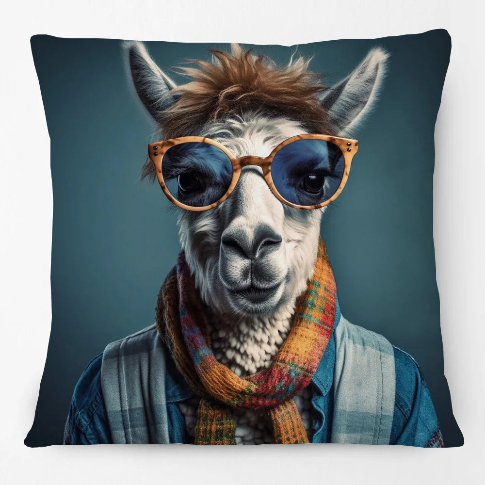 Cushion Cover Funky Farm Vintage Animals | Fox Highland Cow Sheep Alpaca Goat Donkey Horse