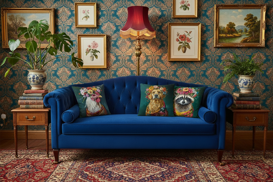 Cushion Cover Floral Animal Victorian Range - Unique & Quirky