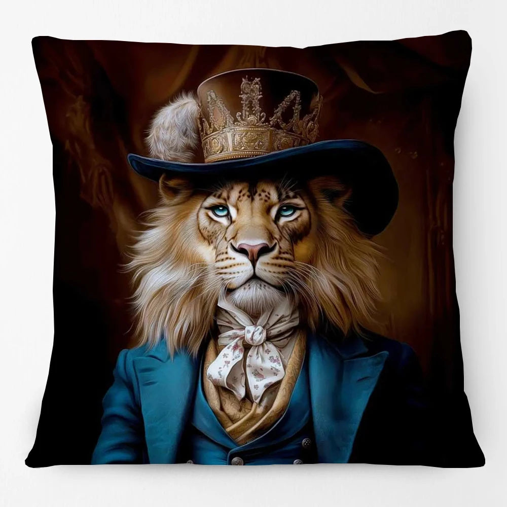 Animal Royalty Cushion Covers 45cm | Regal Animal Portraits & Vintage Style